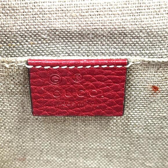 GUCCI Authentic Red Leather Shoulder Bag - Picture 7 of 10